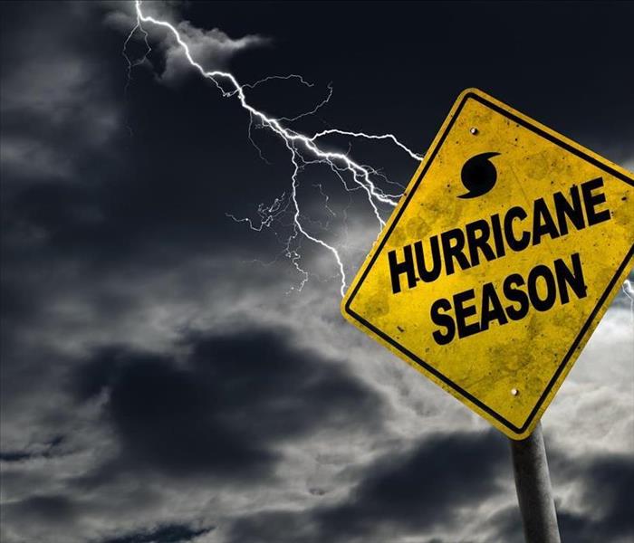 Hurricane Season Sign With Lightning